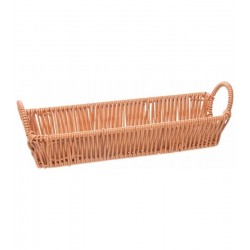 Cesta Retangular com Alça Vertice 27cm x 8cm x 7cm Natural Plástico
